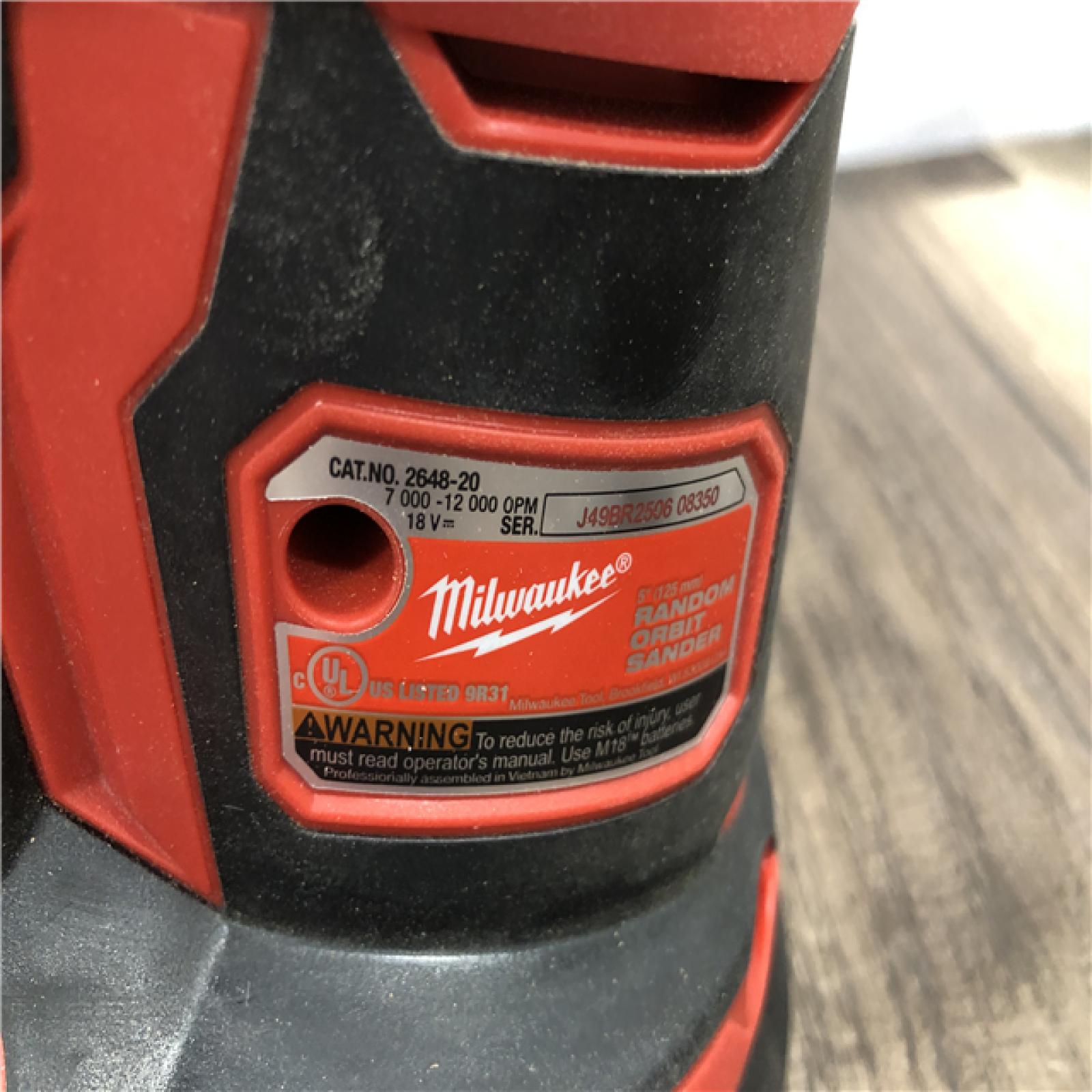 AS-IS Milwaukee 18V Lithium-Ion Cordless 5 in. Random Orbit Sander (Tool-Only)