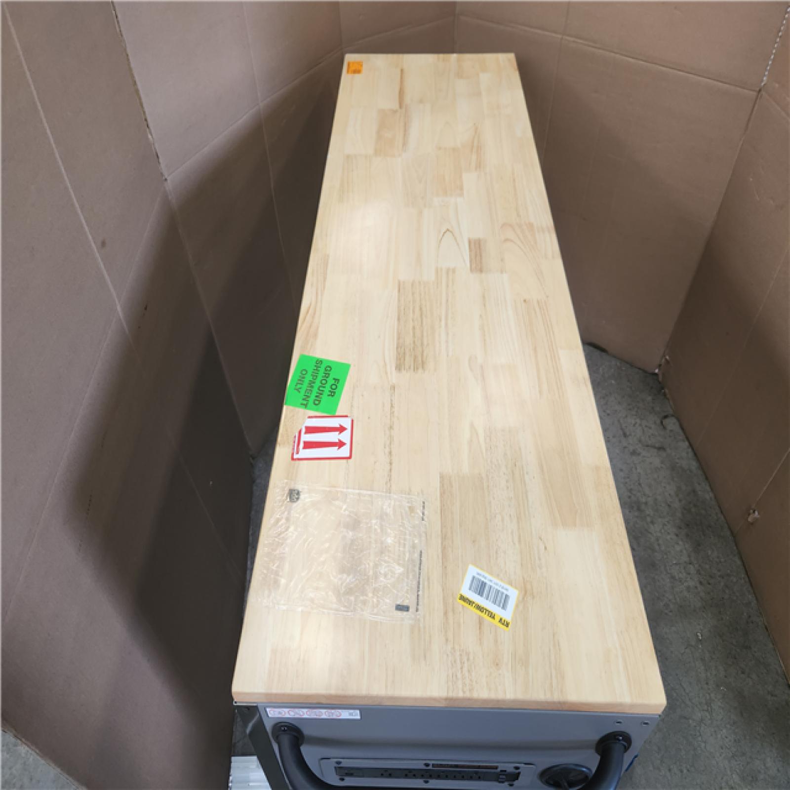 Phoenix LIKE NEW Husky Heavy Duty 61 in. W x 22 in. D 15-Drawer Matte Gray Mobile Workbench Cabinet with Solid Wood Top