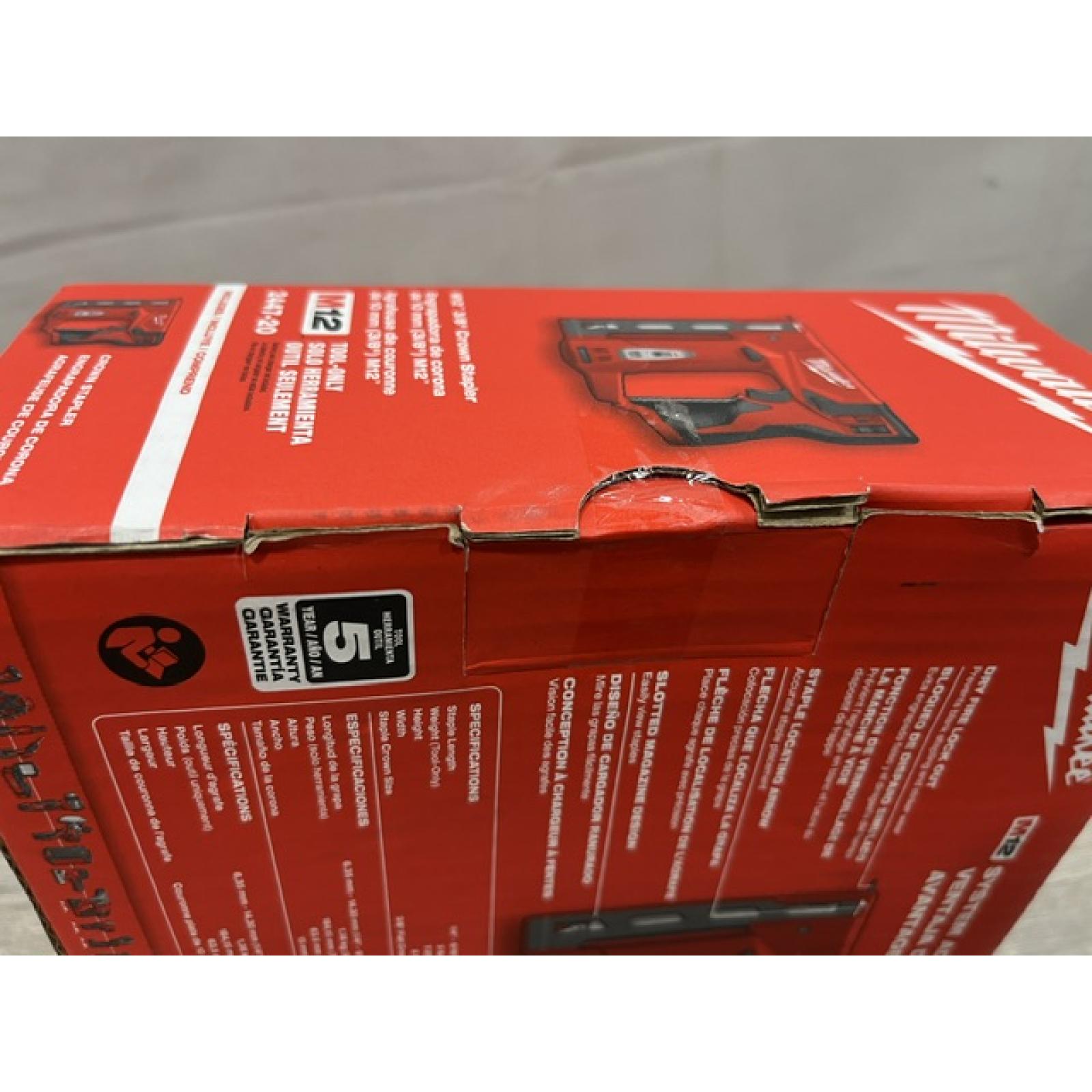 NEW - Milwaukee 12-Volt Lithium-Ion Cordless 3/8 in. Crown Stapler (Tool-Only)