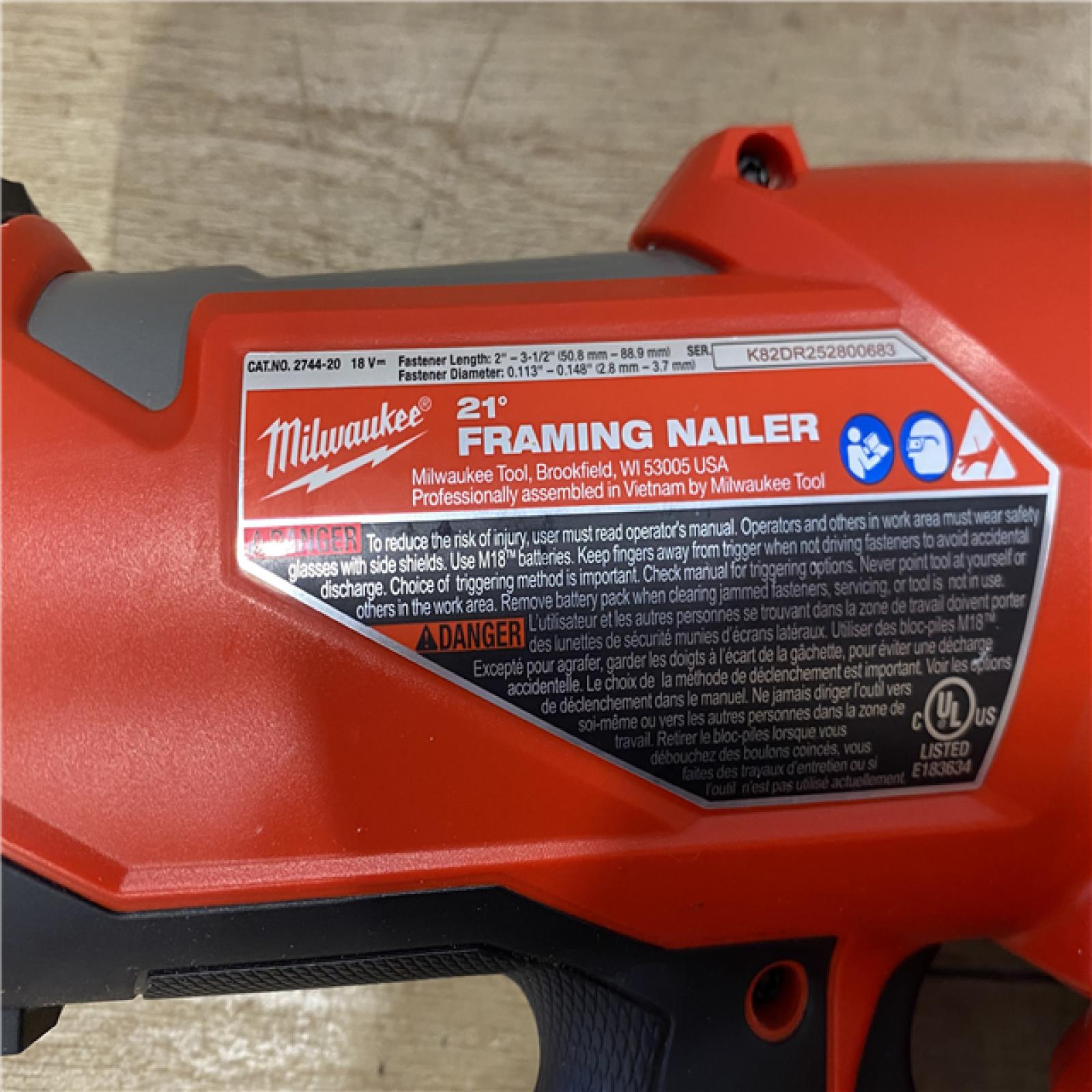 AS-IS Milwaukee FUEL 3-1/2 in. 18-Volt 21-Degree Lithium-Ion Brushless Cordless Framing Nailer (Tool-Only)
