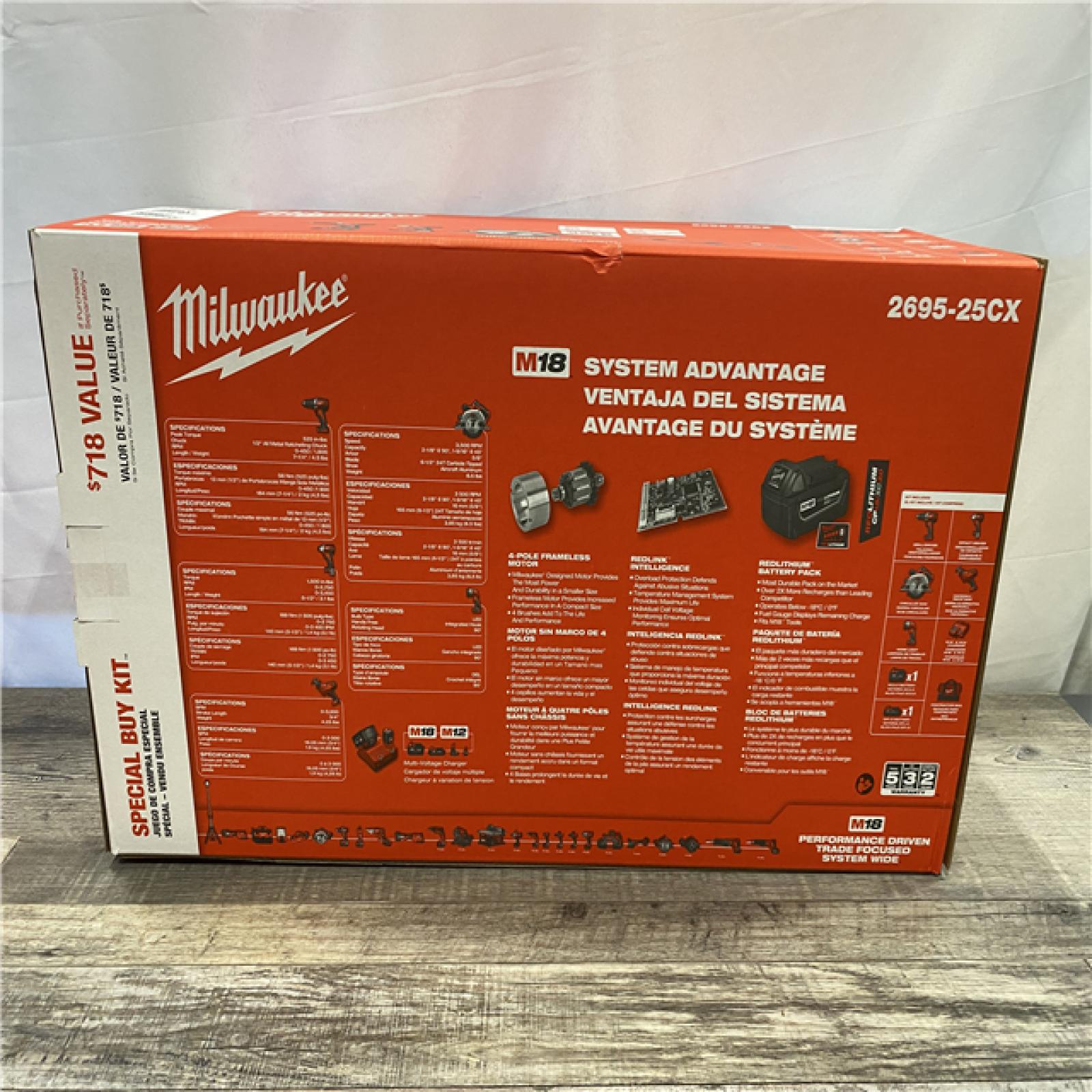 NEW - Milwaukee 18V Lithium-Ion Cordless (5-Tool) Combo Kit