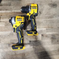 HOUSTON LOCATION - AS-IS Dewalt DCK225D2 20V MAX ATOMIC Brushless Compact Lithium-Ion 1/2 in. Cordless Drill Driver and 1/4 in. Impact Driver Combo Kit with 2 Batteries 2 Ah