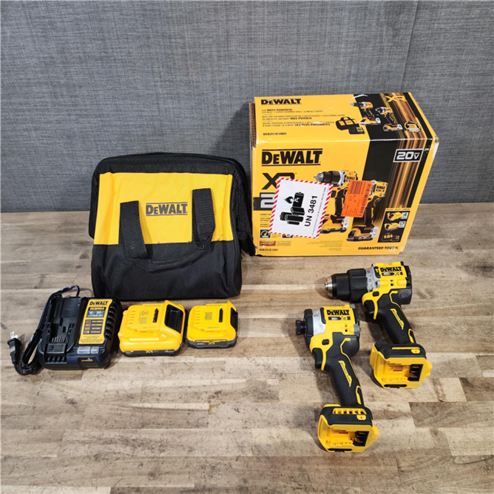 HOUSTON LOCATION - AS-IS (APPEARS LIKE NEW) DEWALT 20V XR Lithium-Ion Cordless 2-Tool Combo Kit