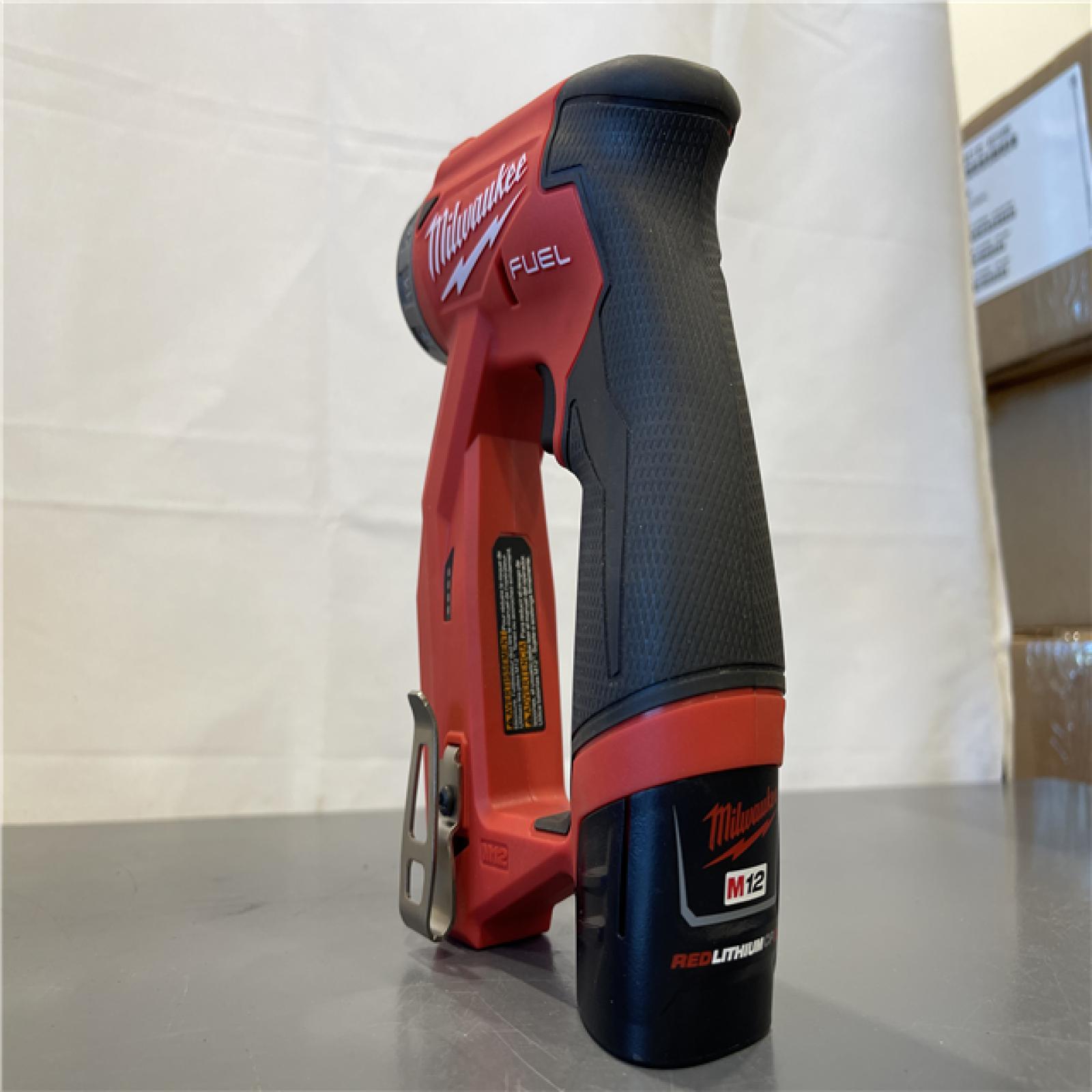 AS-IS - Milwaukee M12 FUEL Lithium-Ion 3/8 in. Cordless Installation Drill Driver Kit (2 Ah)