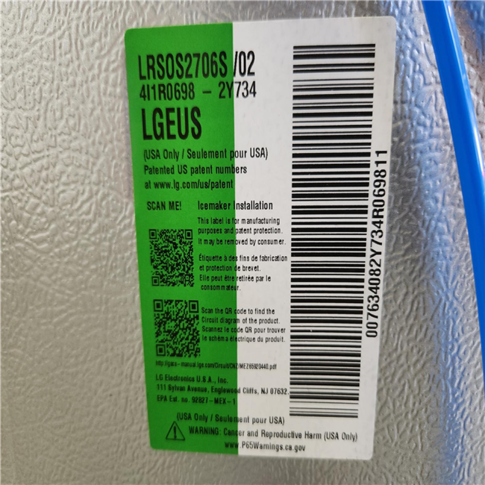 Phoenix LG 27 cu. ft. Side-By-Side Refrigerator with Instaview Glass  Craft Ice  and Recessed Handles in PrintProof Stainless Steel