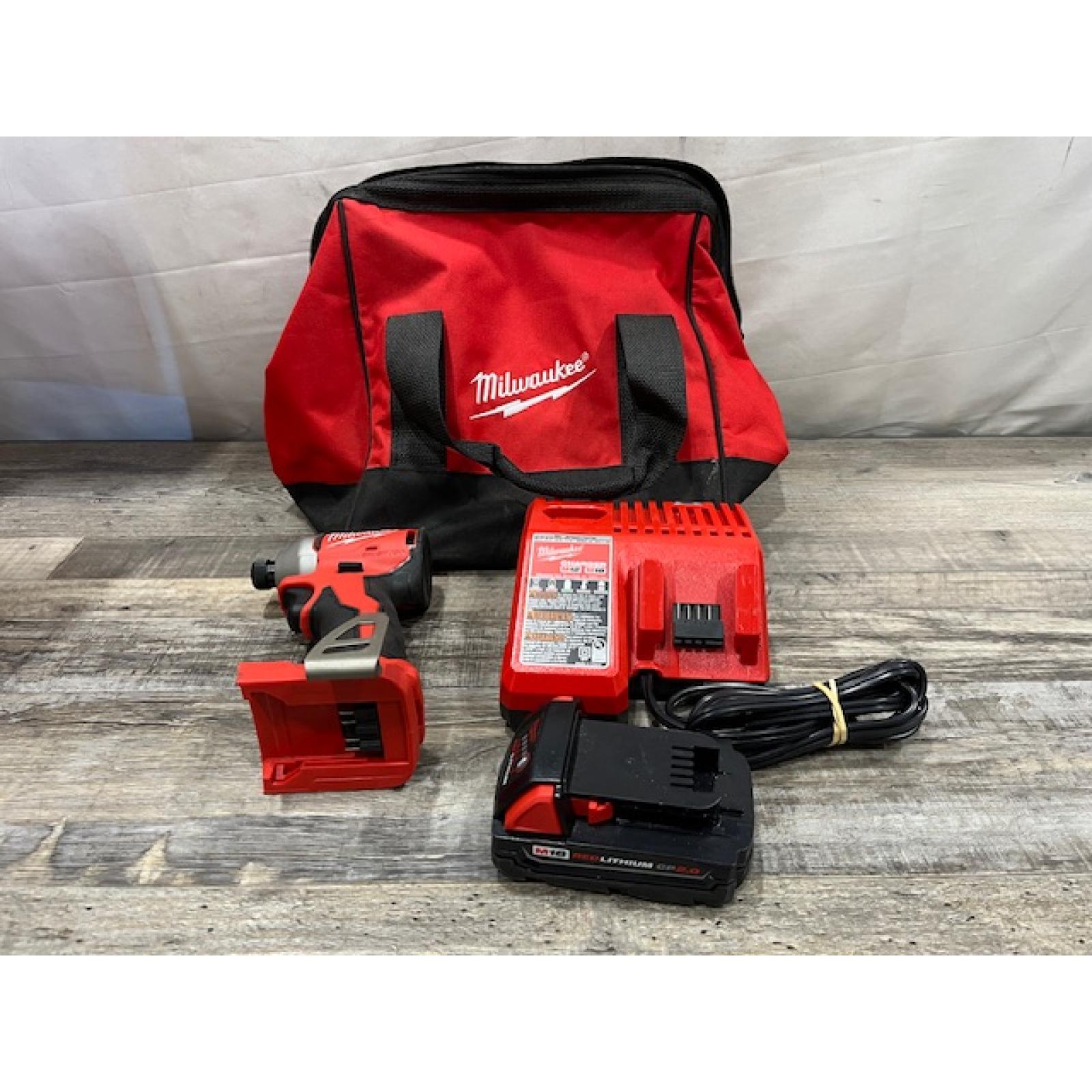 AS-IS Milwaukee 18-Volt Lithium-Ion Compact Brushless Cordless 1/4 in. Impact Driver Kit