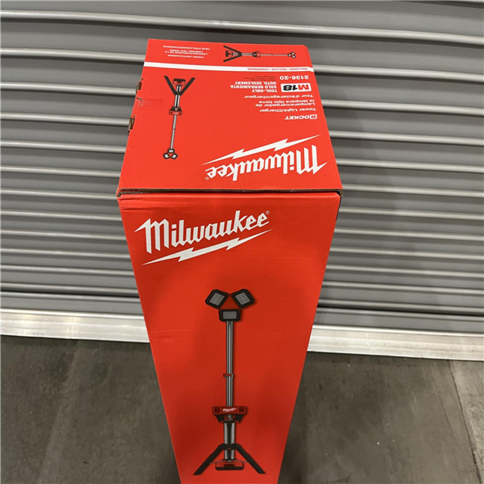 NEW - Milwaukee 18-Volt Lithium-Ion Cordless 6 000 Lumens Rocket Dual Power Tower Light with Charger (Tool-Only)