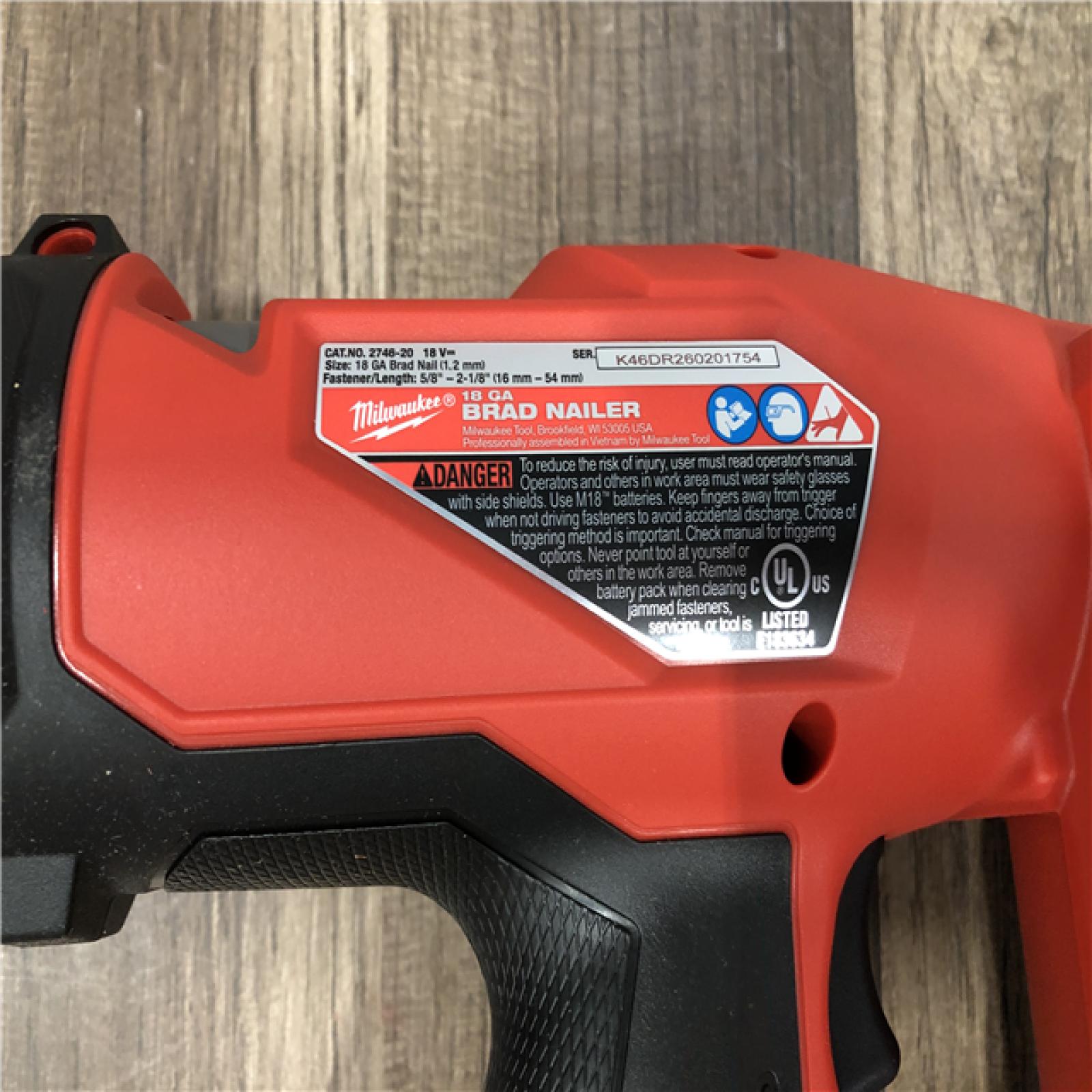 AS-IS Milwaukee FUEL 18-Volt Lithium-Ion Brushless Cordless Gen II 18-Gauge Brad Nailer (Tool-Only)