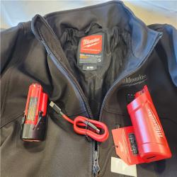 AS-IS- Milwaukee Men's Large 12-Volt Lithium-Ion Cordless Tough Shell Black Heated Jacket