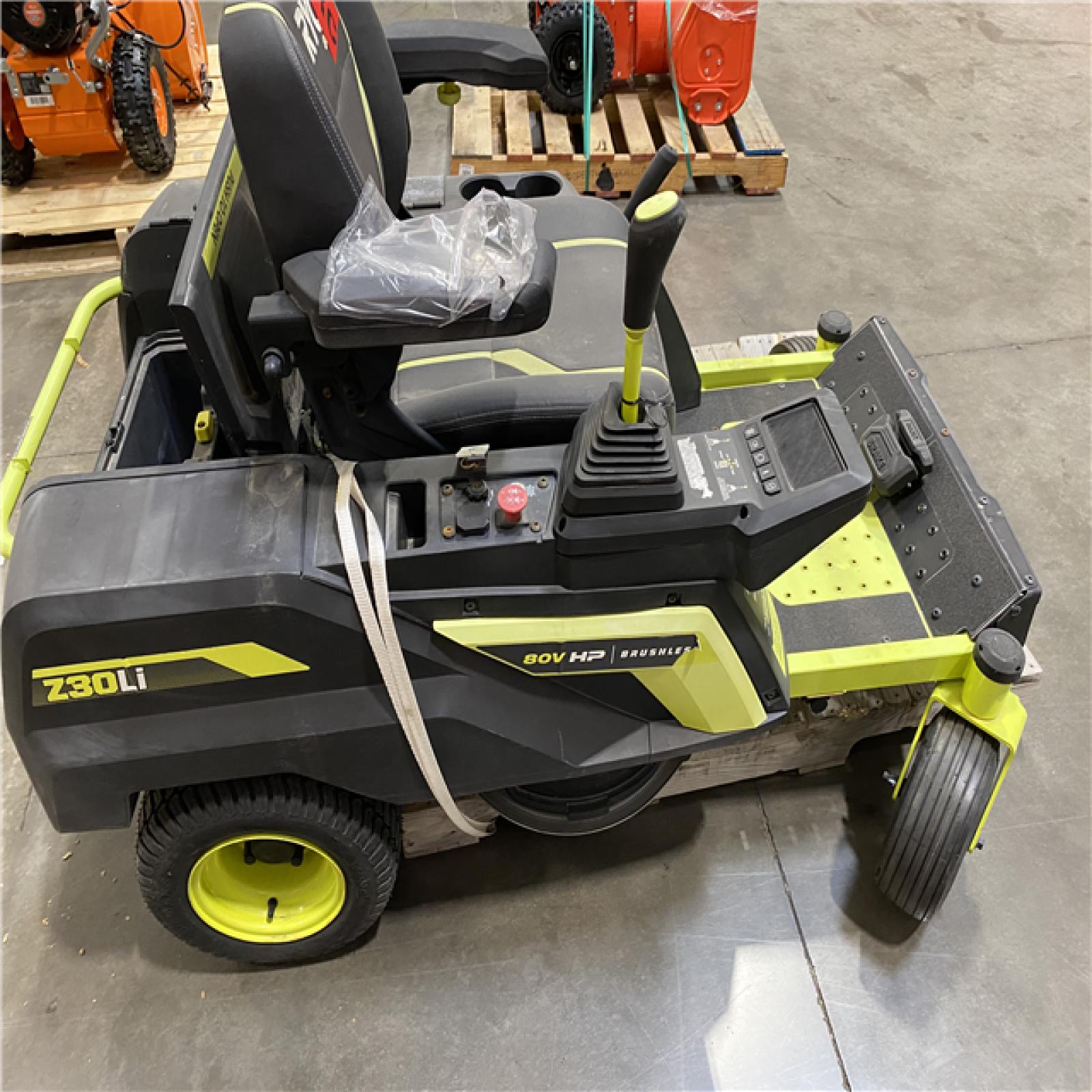 Dallas Location - As-Is RYOBI 80V HP Brushless 30 in. Battery Electric  Riding Mower