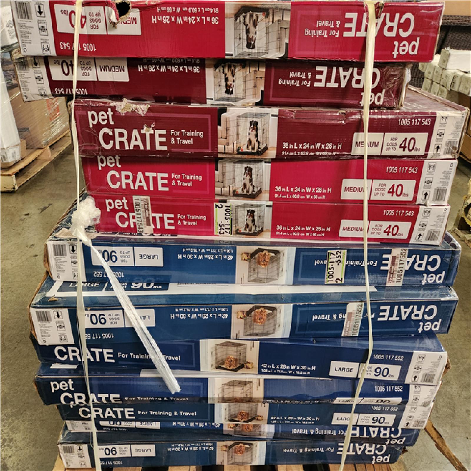 Phoenix AS-IS Pet Crate for Training and Travel Pallet (12 Cages)
