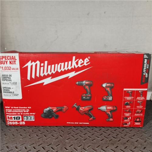 Houston location- AS-IS Milwaukee M18 5Tool Combo Kit Appears in new condition