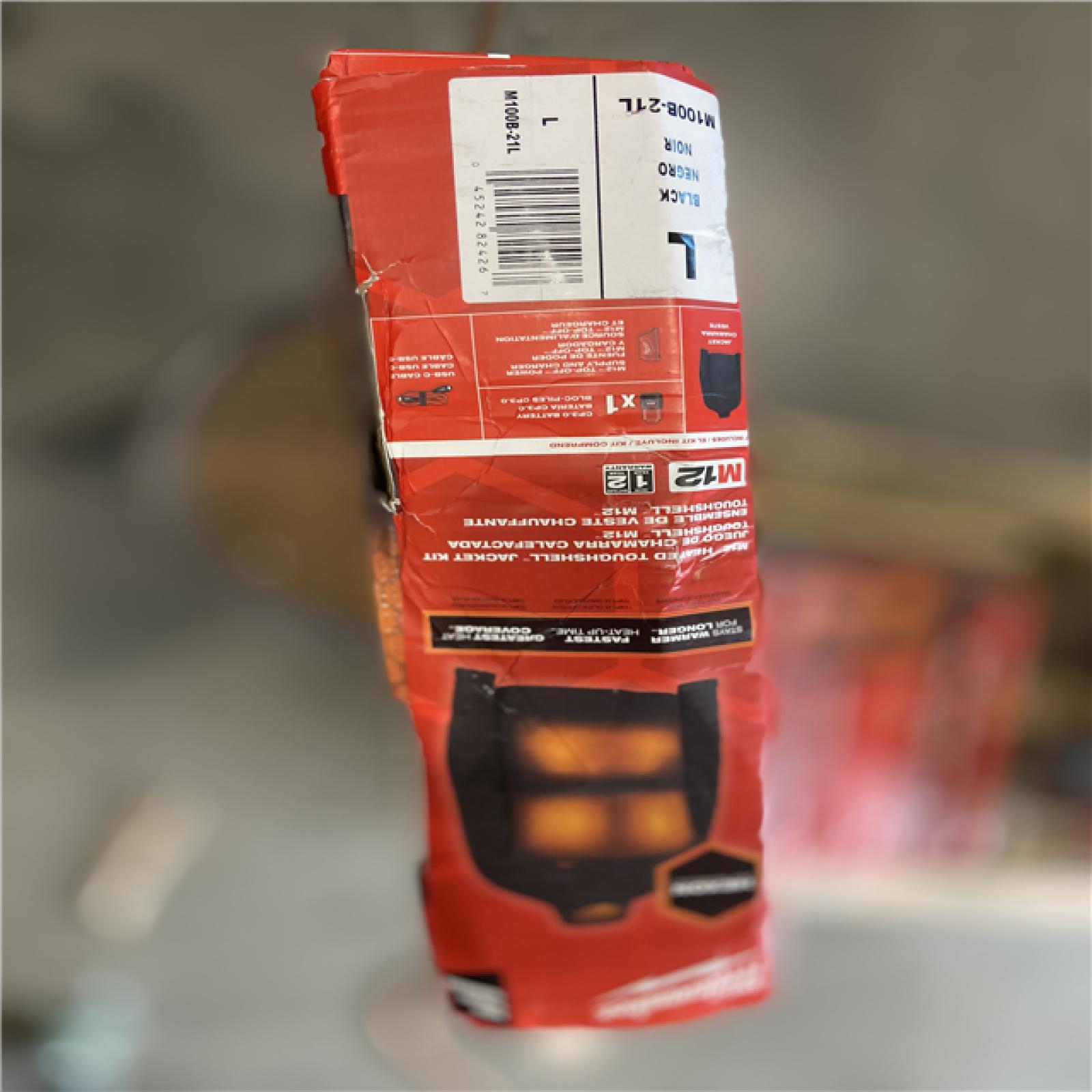 LIKE NEW! - Milwaukee Men's Large M12 12-Volt Lithium-Ion Cordless Tough Shell Black Heated Jacket with (1) 3.0 Ah Battery and Charger