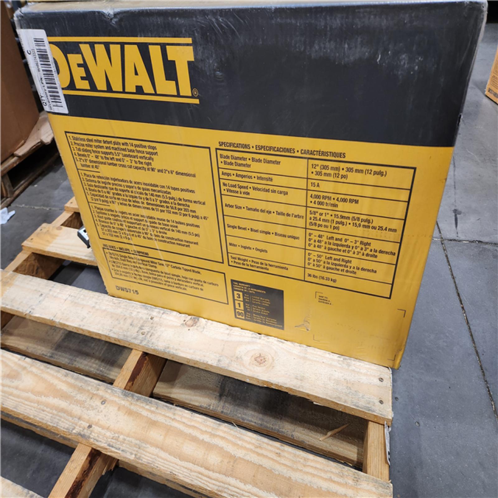NEW! - DEWALT 15 Amp Corded 12 in. Single Bevel Compound Miter Saw