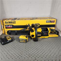 Houston Location - AS-IS DEWALT 60V MAX 16in. Brushless Battery Powered Chainsaw Kit with (1) FLEXVOLT 2Ah Battery & Charger - Appears IN GOOD Condition