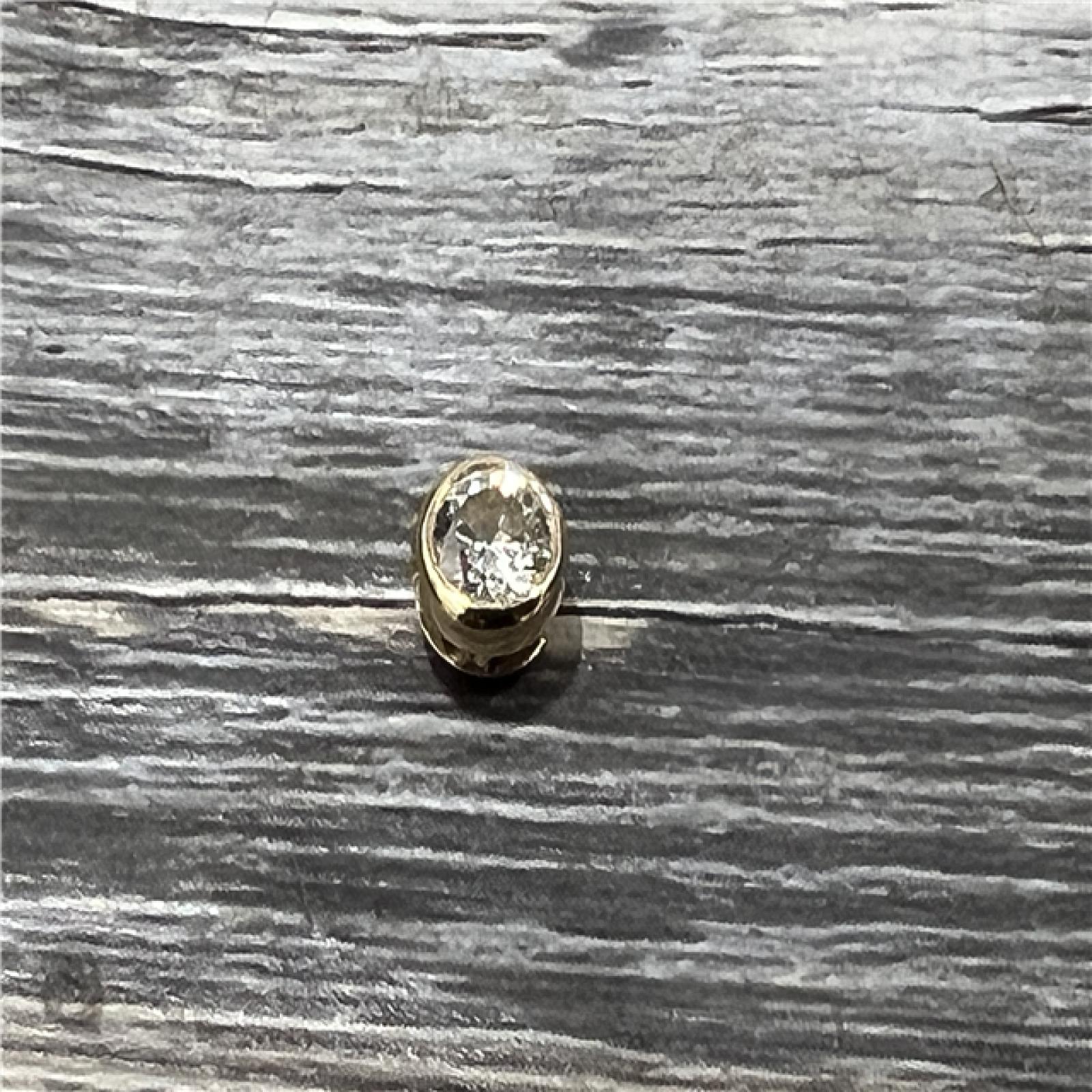 AS-IS James Allen 14K Yellow Gold Bezel Diamond Pendant Necklace