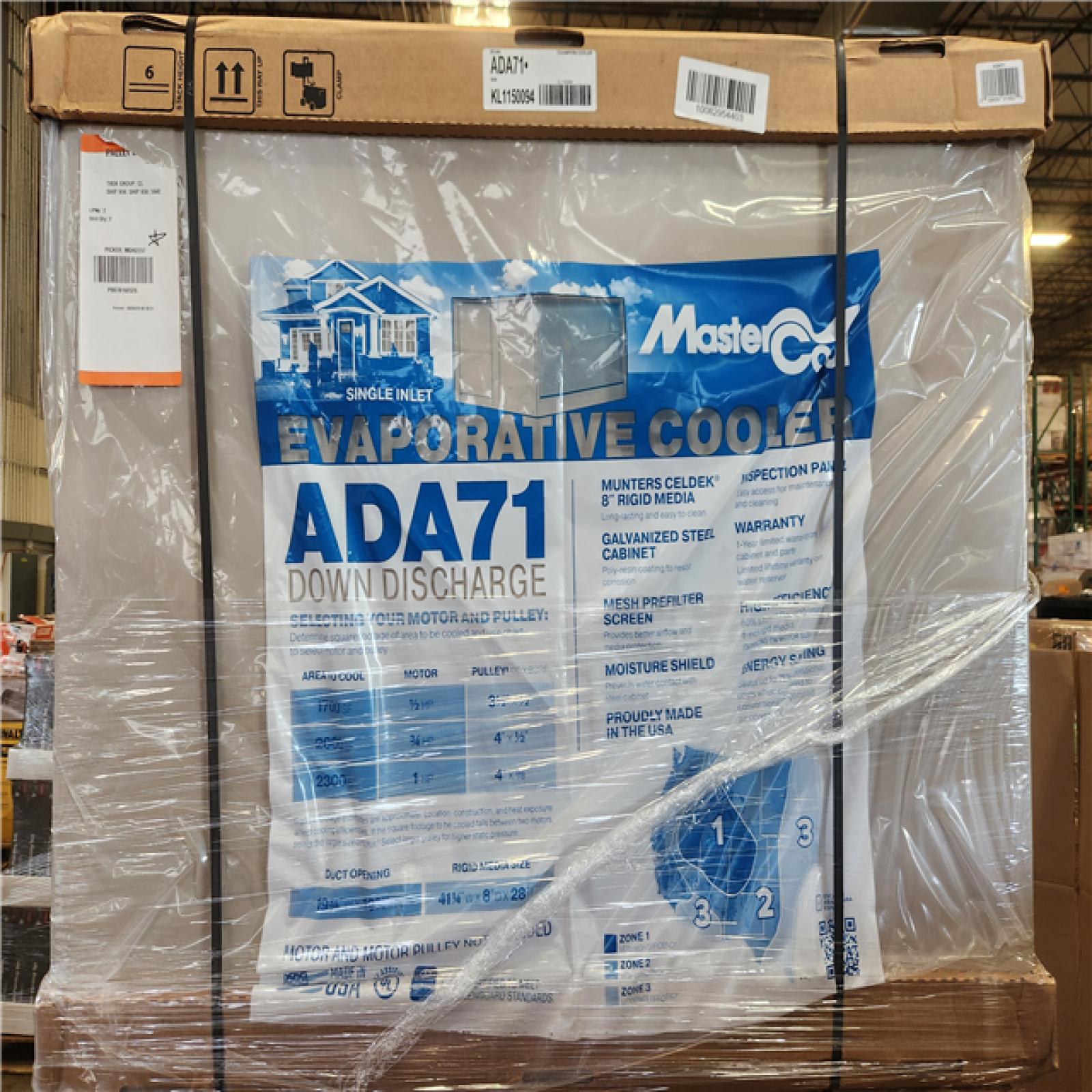 Phoenix NEW MasterCool 7000 CFM Down-Draft Roof 8 in. Media Evaporative Cooler for 2300 sq. ft. (Motor Not Included)