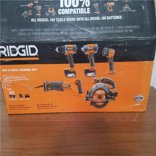 CALIFORNIA AS-IS RIDGID 18V 5-TOOL COMBO