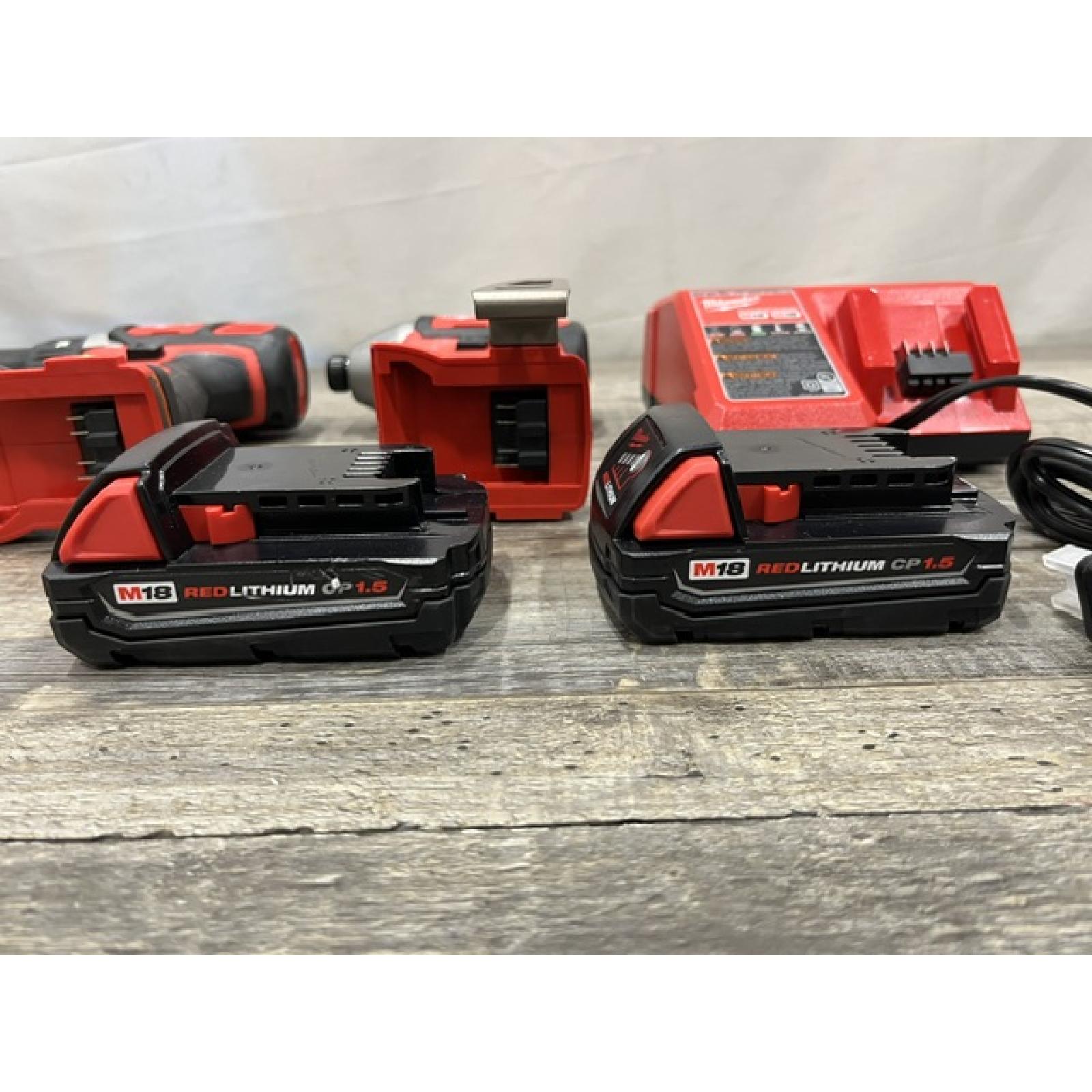 AS-IS Milwaukee 18V Lithium-Ion Cordless Drill Driver/Impact Driver Combo Kit