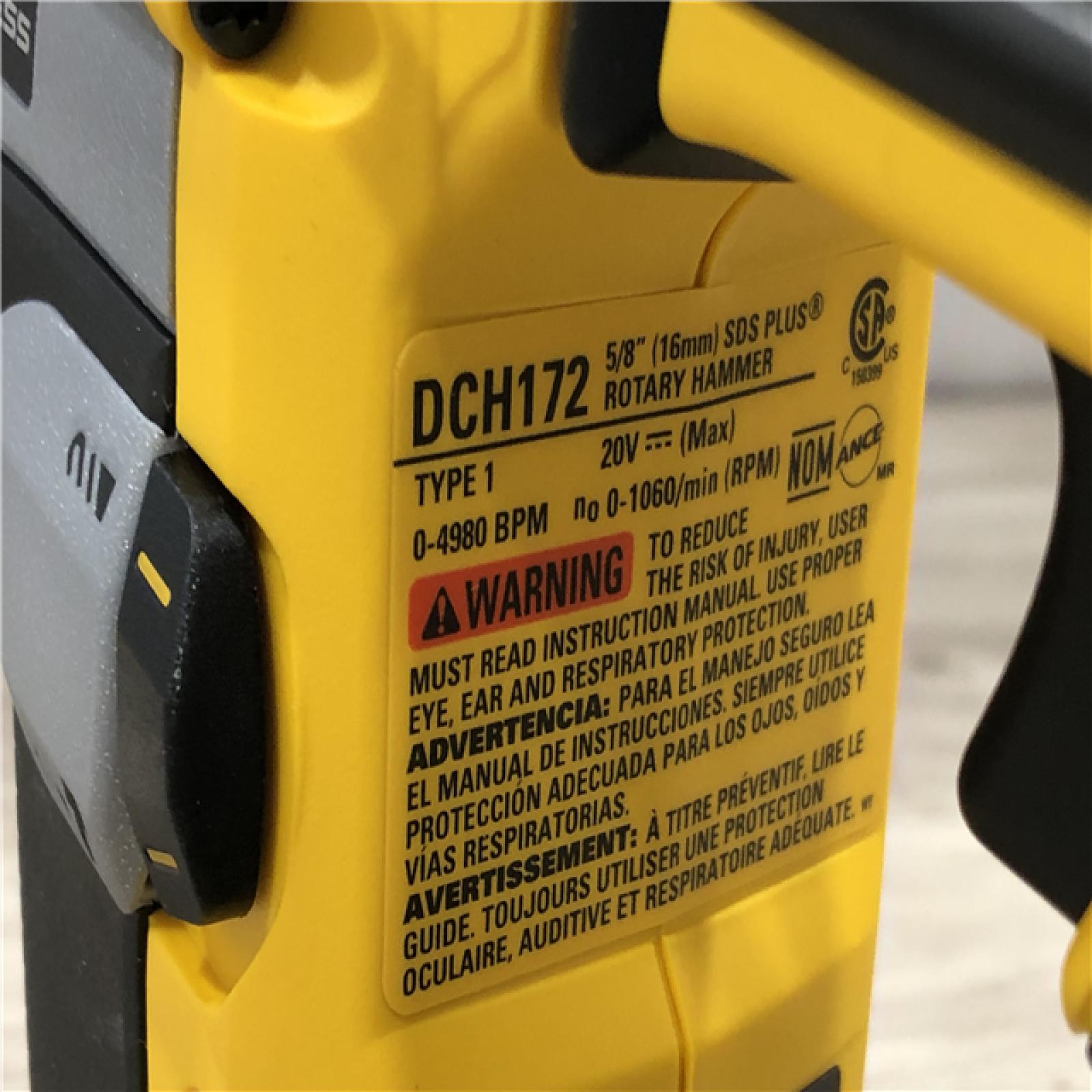 AS-IS Dewalt DCH172B MAX Atomic 20V 5/8 Inch Cordless SDS Plus Rotary Hammer (Tool Only)