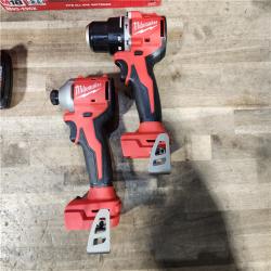 HOUSTON LOCATION - AS-IS M18 18-Volt Lithium-Ion Brushless Cordless Compact Hammer Drill/Impact Combo Kit (2-Tool) with (2) Batteries, Bag