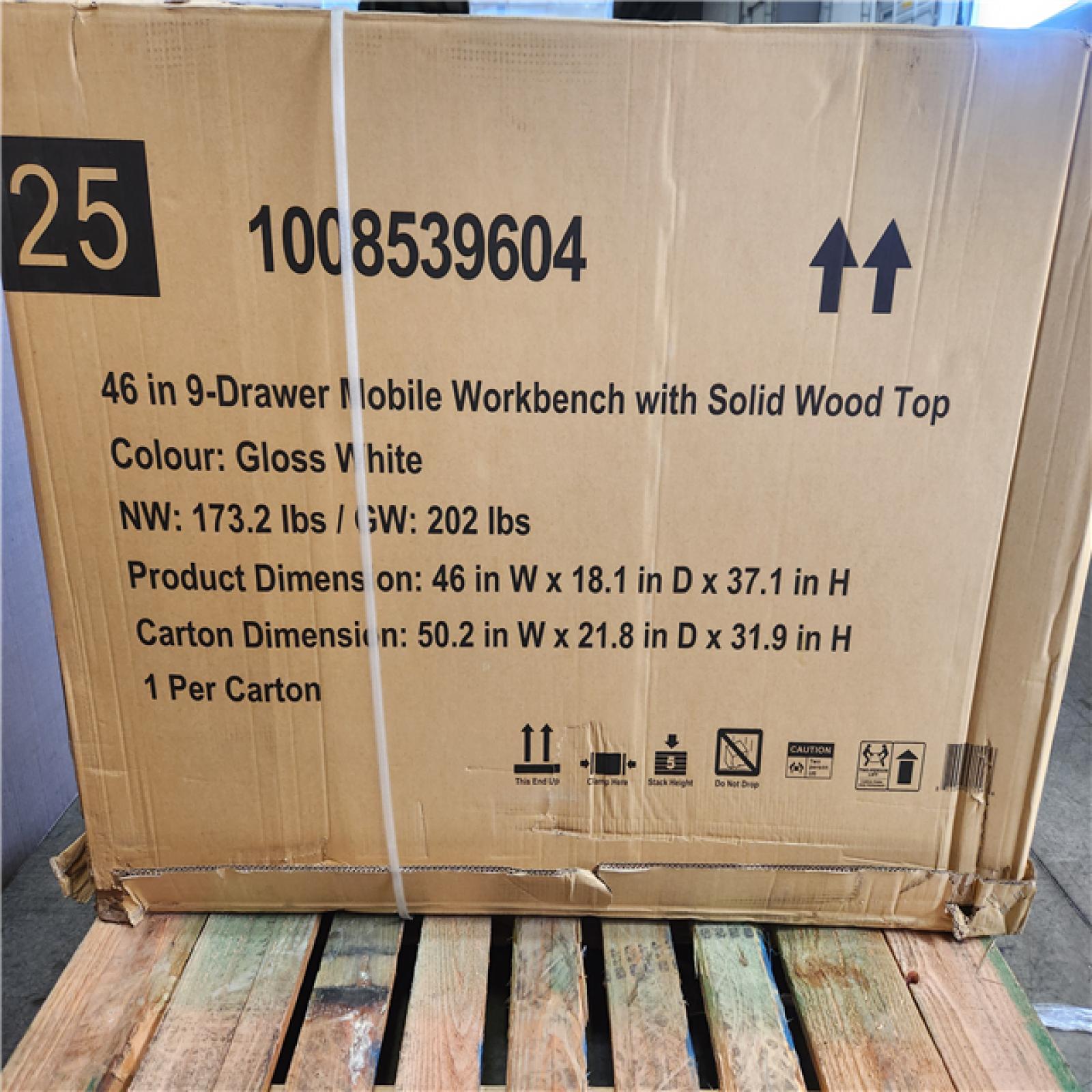 Phoenix NEW Husky Tool Storage 46 in. W x 18 in. D 9-Drawer Gloss White Mobile Workbench Cabinet (SEALED)