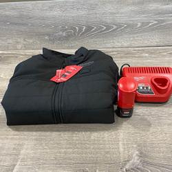 AS-IS Milwaukee Men's Medium M12 12V Lithium-Ion Cordless AXIS Black Heated Vest Kit