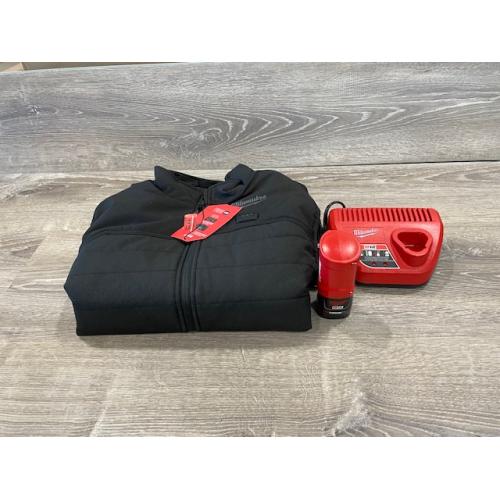 AS-IS Milwaukee Men's Medium M12 12V Lithium-Ion Cordless AXIS Black Heated Vest Kit