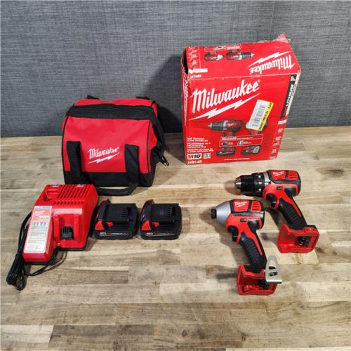 HOUSTON LOCATION - AS-IS Milwaukee 18V Cordless Brushed 2-Tool Drill/Driver and Impact Driver Kit