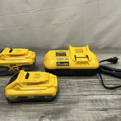 AS-IS DEWALT 20V XR Lithium-Ion Starter Pack with 8.0 Ah and 4.0 Ah Battery Packs and Charger
