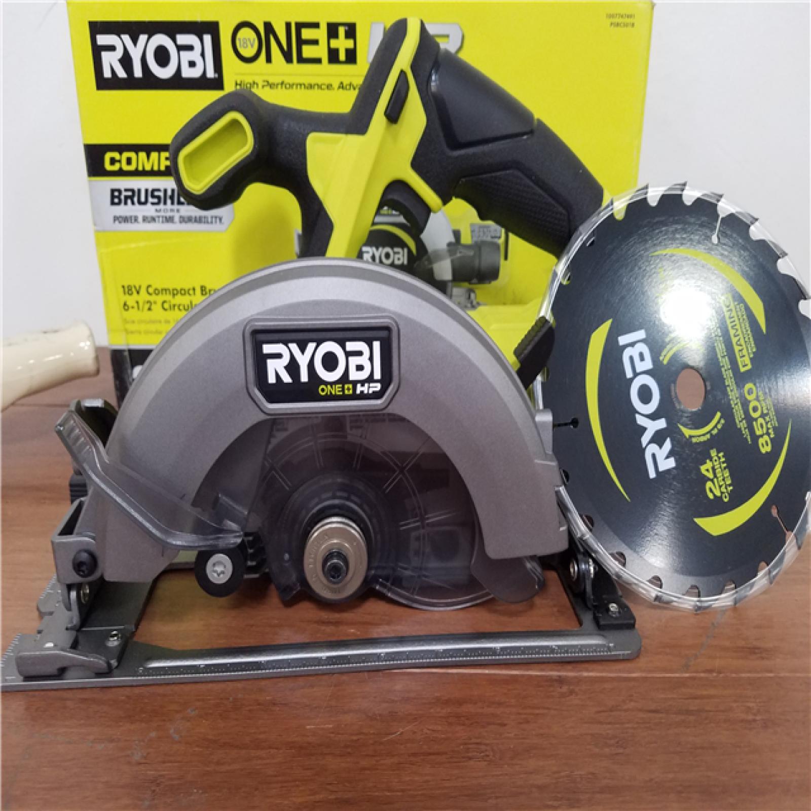 CALIFORNIA AS-IS RYOBI ONE+18V COMPACT BRUSHLESS 6-1/2CIRCULAR SAW (TOOL ONLY)