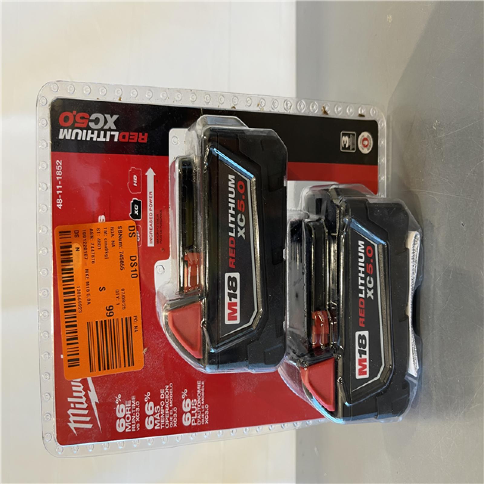 New! - Milwaukee M18 18-Volt Lithium-Ion XC Extended Capacity 5.0 Ah Battery Pack