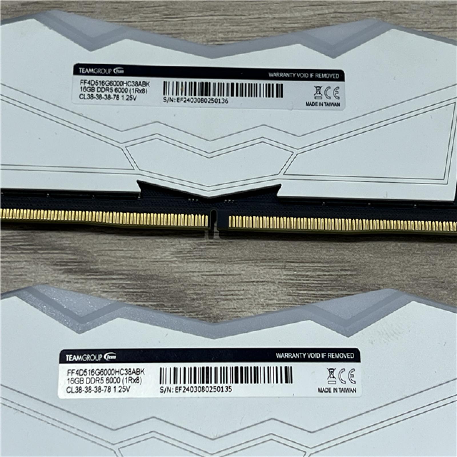 AS-IS TEAM GROUP FF4D516G6000HC38ABK 32GB (2 X 16GB) DDR5 6000