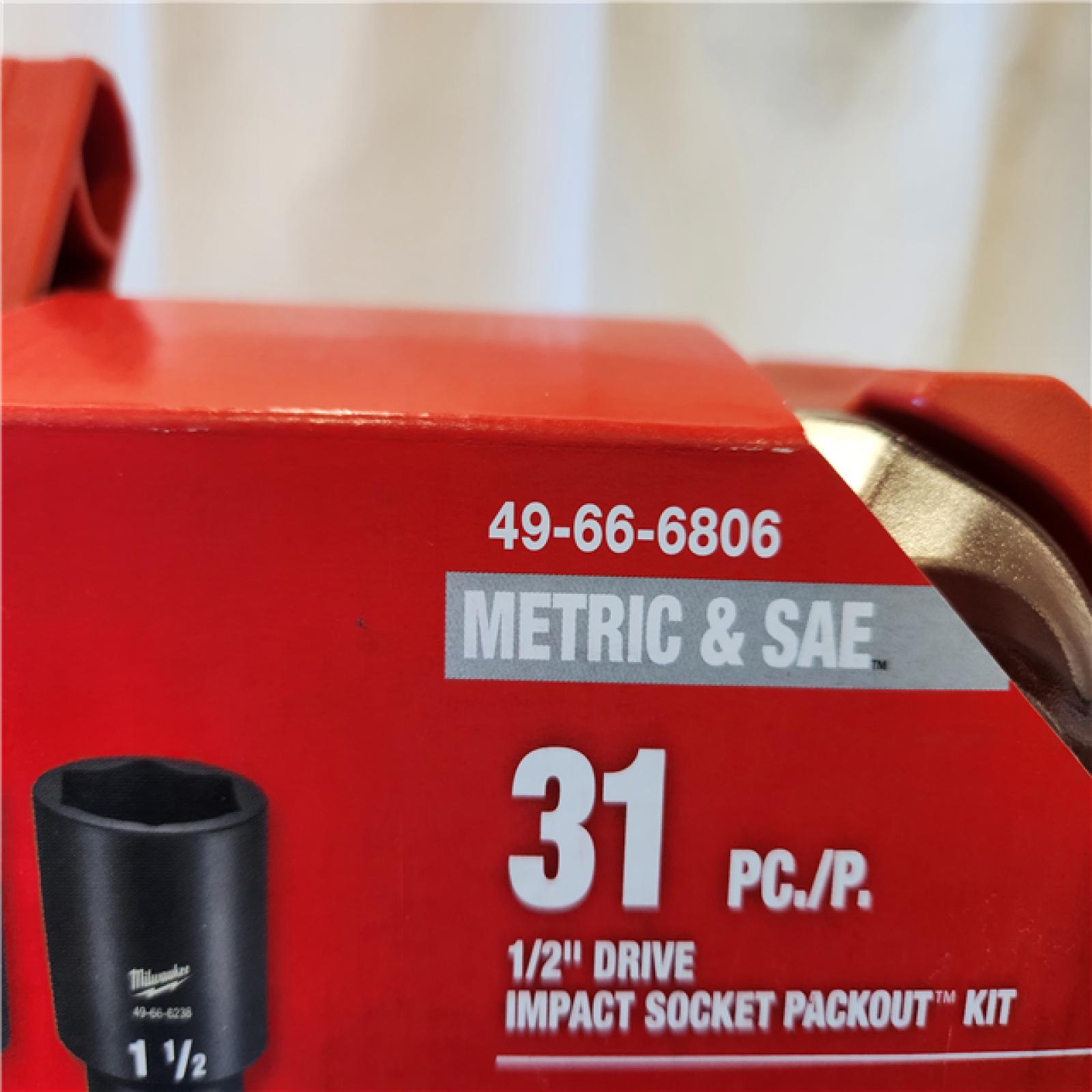 AS-IS- SHOCKWAVE Impact-Duty 1/2 in. Drive Metric and SAE Deep Well Impact PACKOUT Socket Set (31-Piece)