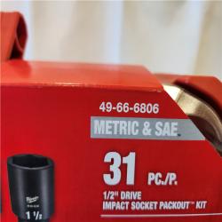 AS-IS- SHOCKWAVE Impact-Duty 1/2 in. Drive Metric and SAE Deep Well Impact PACKOUT Socket Set (31-Piece)