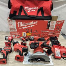 LIKE NEW! - Milwaukee M18 18-Volt Lithium-Ion Cordless Combo Kit 7-Tool with 2-Batteries, Charger and Tool Bag