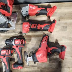 HOUSTON LOCATION - AS-IS Milwaukee M18 18-Volt Lithium-Ion Cordless Combo Kit 7-Tool with 2-Batteries, Charger and Tool Bag