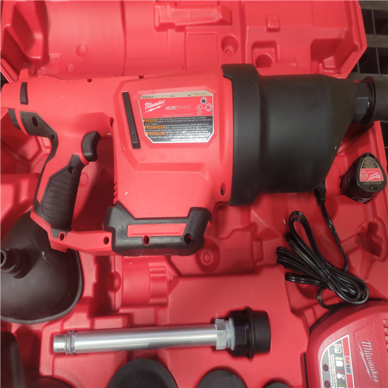 CALIFORNIA AS-IS MILWAUKEE M12 Lithium-Ion Drain Cleaning Airsnake Air Gun Kit w/ 2.0Ah Battery