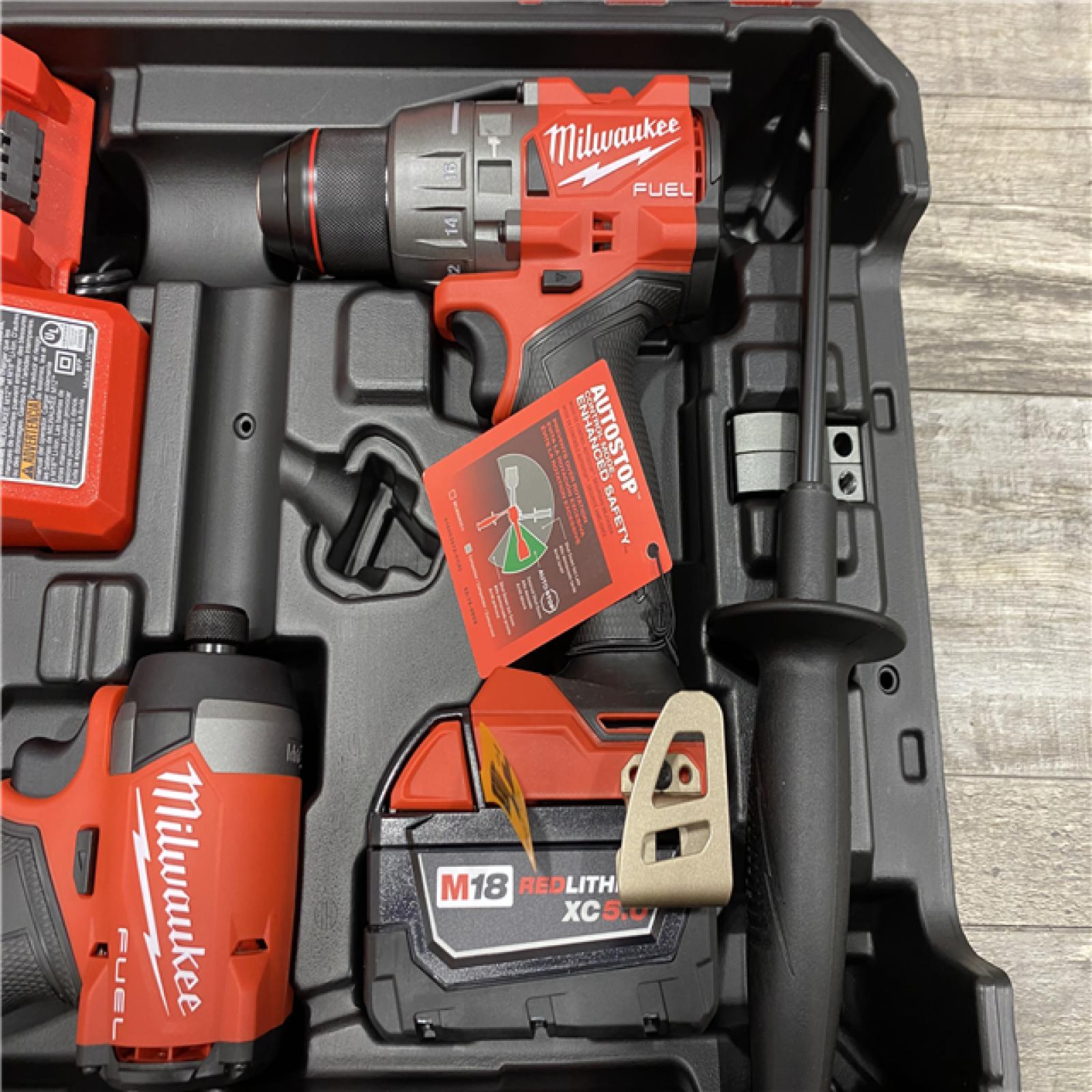 AS-IS Milwaukee 18V Lithium-Ion Brushless Cordless Hammer Drill and Impact Driver Combo Kit