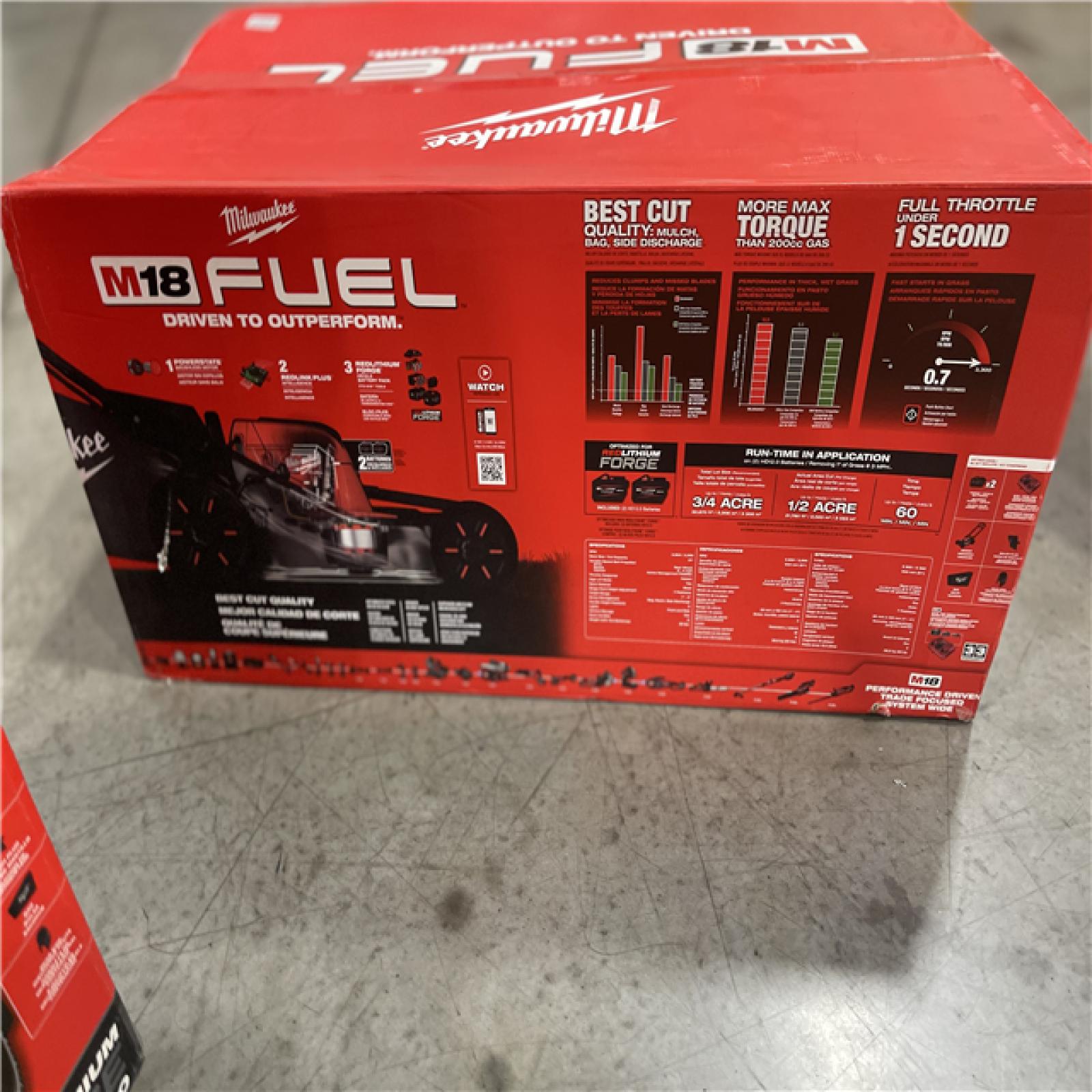 NEW!- Milwaukee M18 FUEL 21 Self-Propelled Dual Battery Mower Kit w/ (2) 12 Ah Forge Batteries & Dual Bay Rapid Charger