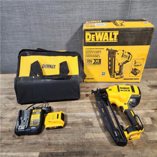 HOUSTON LOCATION - AS-IS DeWalt 20V 16 Gauge Cordless Angled Finish Nailer Kit W/ 2Ah Battery