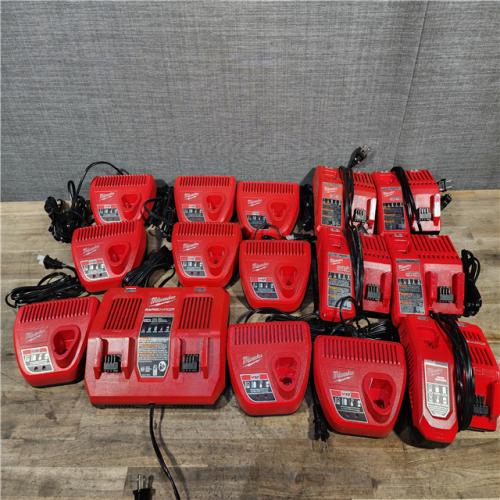 HOUSTON LOCATION - AS-IS MILWAUKEE BATTERY CHARGER PACK QTY - 15