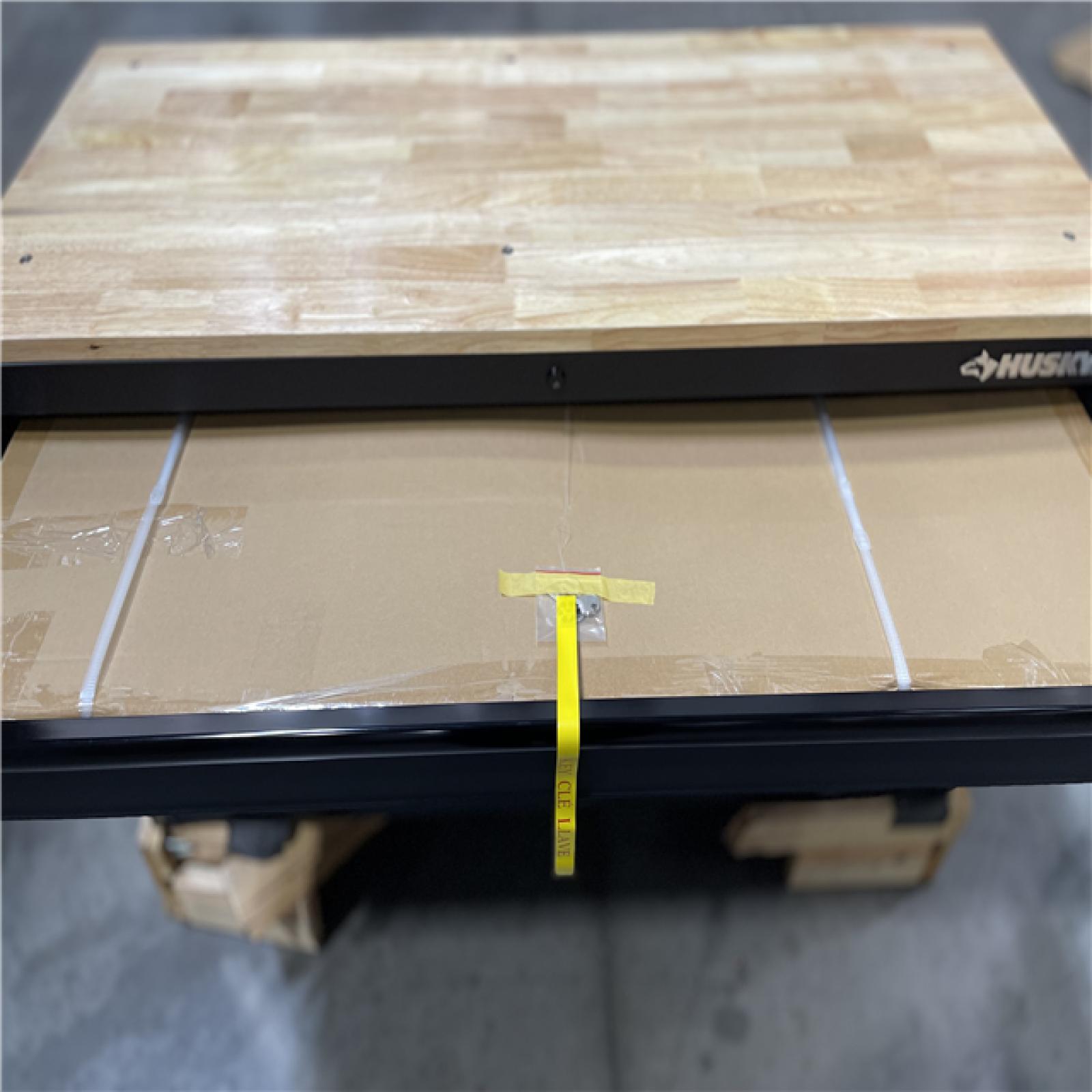 DALLAS LOCATION-  AS-IS Husky 10-Drawer Matte Black Heavy-Duty Mobile Workbench w/ Pegboard/Top Cabinets