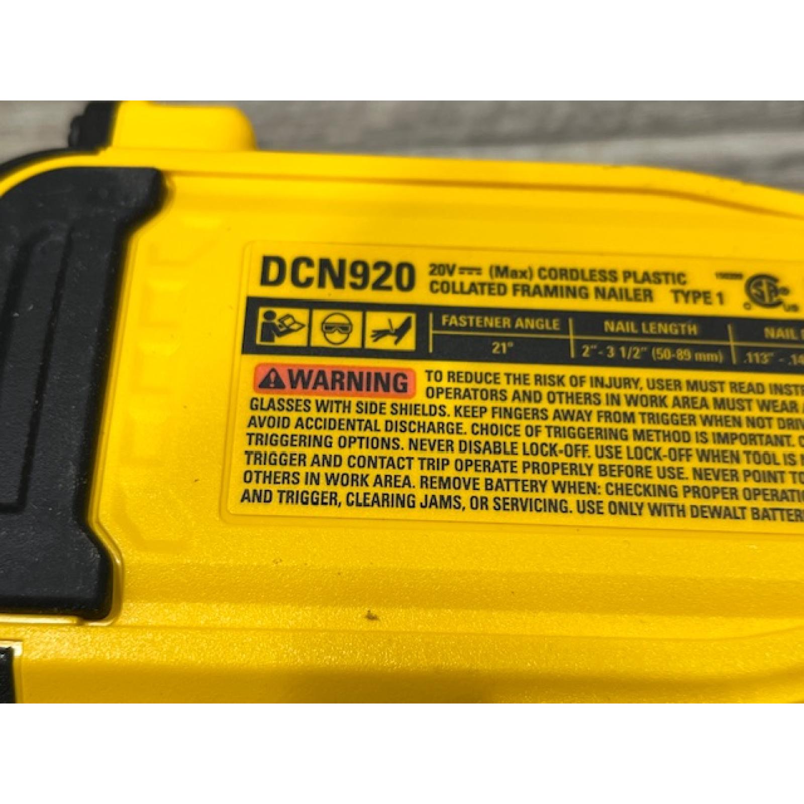 AS-IS DEWALT 20-Volt 21° Cordless Framing Nailer (Tool-Only)