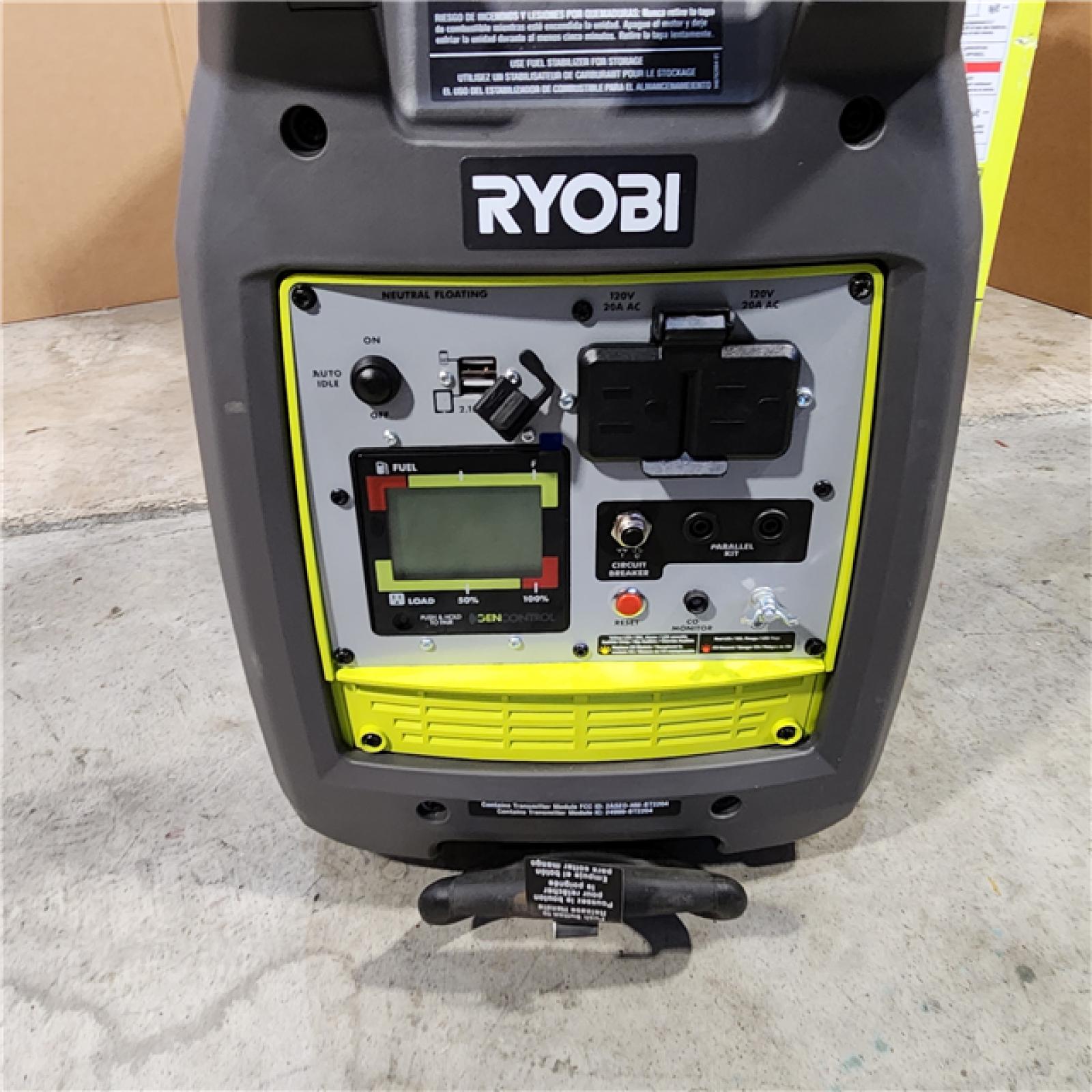 Houston location- AS-IS RYOBI 2,300-Watt Recoil Start Bluetooth Super Quiet Gasoline Powered Digital Inverter Generator with CO Shutdown Sensor