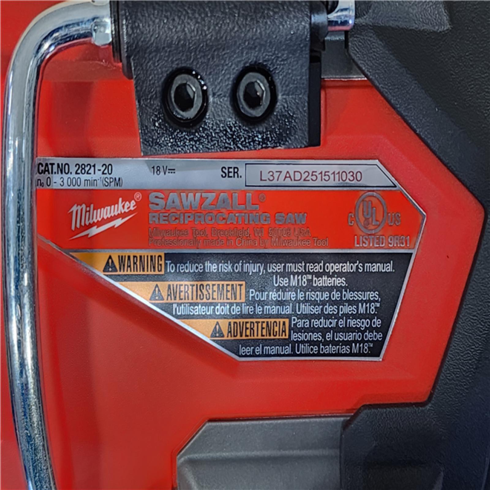 HOUSTON LOCATION - AS-IS (APPEARS LIKE NEW) Milwaukee FUEL GEN-2 18V Lithium-Ion Brushless Cordless SAWZALL Reciprocating Saw (Tool-Only)