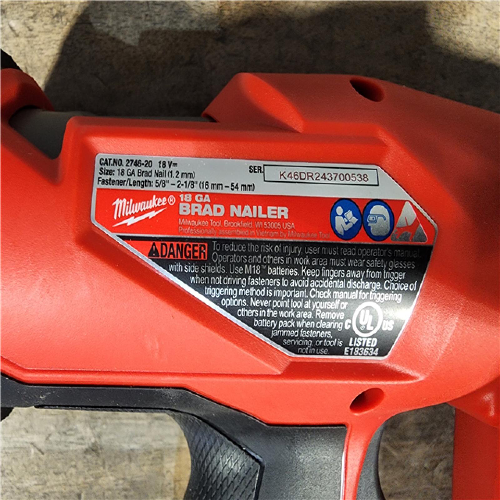 HOUSTON LOCATION - AS-IS Milwaukee M18 FUEL 18 Gauge Brad Nailer (TOOL ONLY)