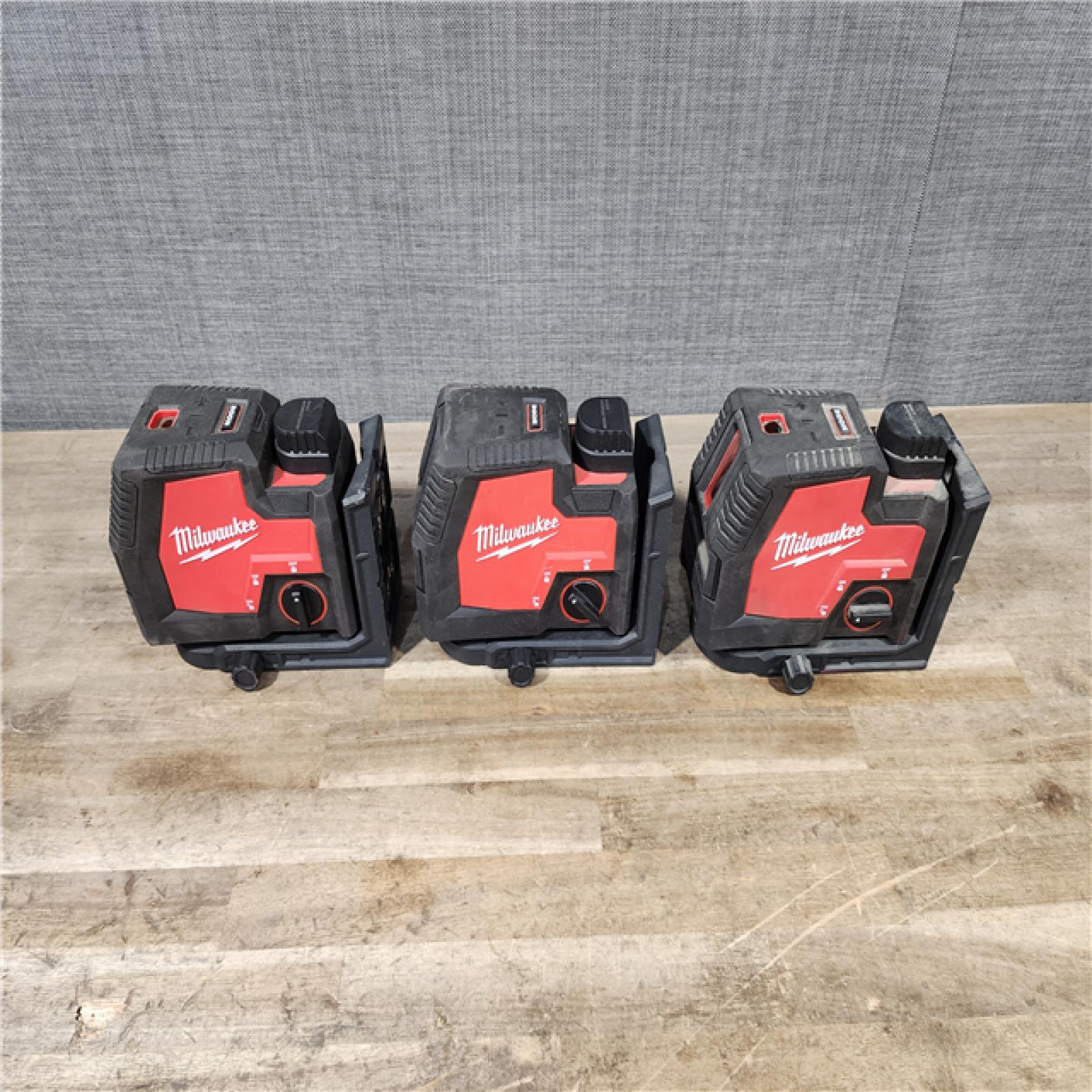 HOUSTON LOCATION - AS-IS MILWAUKEE LASER 3 TOOL COMBO