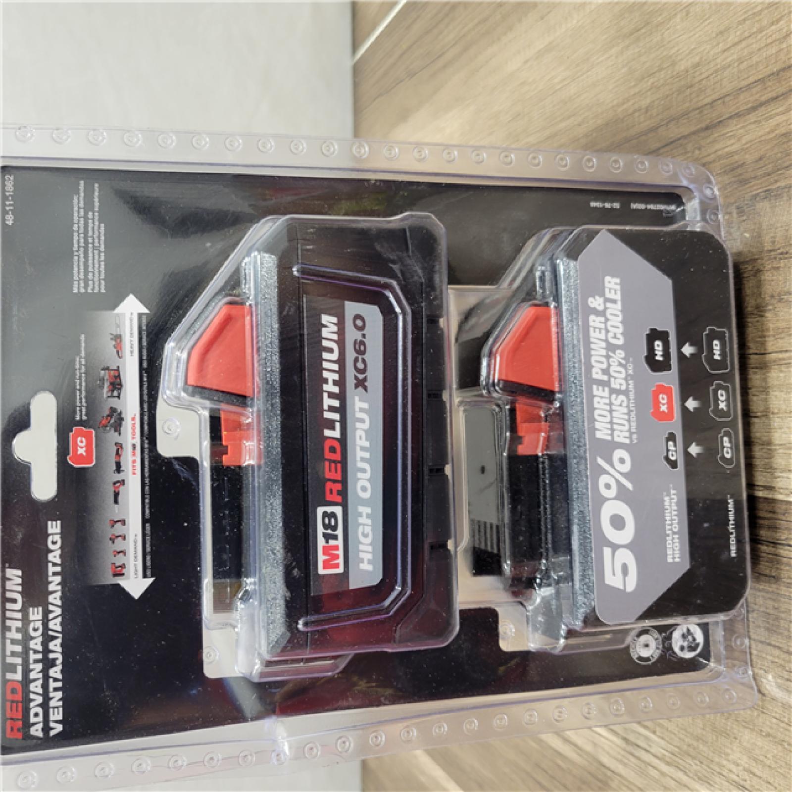NEW! Milwaukee M18 18-Volt Lithium-Ion High Output 6.0Ah Battery Pack (2-Pack)