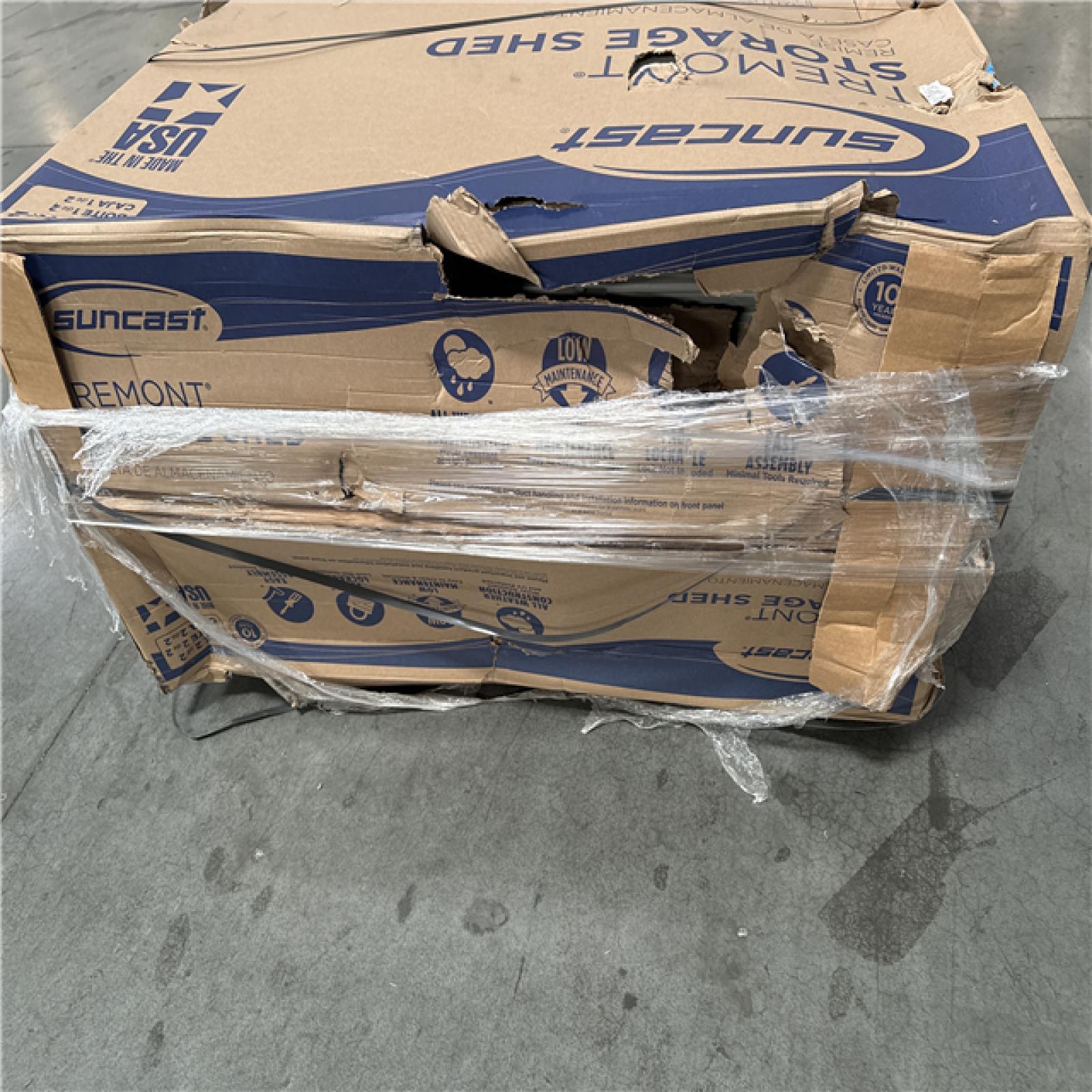 California AS-IS SUNCAST TREMONT Storage Shed (Box 1 & 2) Damaged Boxes
